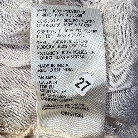 Free People Womens Beige Pennie Floral Ruffle Long Sleeve Mini Dress Size S - Picture 14 of 14